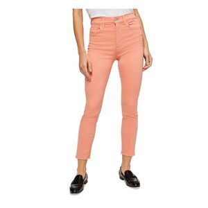 7 FOR ALL MANKIND Womens Straight leg Jeans Pink Crop High-rise Denim Juniors 28